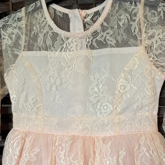 Trish Scully sz 4 Bella Rafaella pink lace formal dress for girls EUC NO BELT - Picture 5 of 7